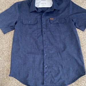 Orvis Men's Navy Casual Button Down Shirt